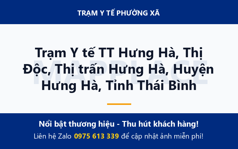 Trạm Y tế TT Hưng Hà, Thị Độc, Thị trấn Hưng Hà, Huyện Hưng Hà, Tỉnh Thái Bình