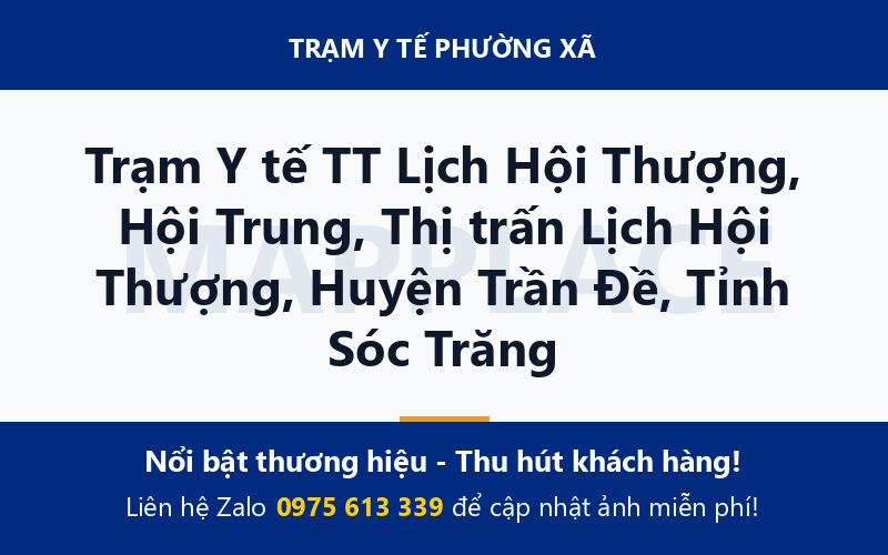Trạm Y tế TT Lịch Hội Thượng, Hội Trung, Thị trấn Lịch Hội Thượng, Huyện Trần Đề, Tỉnh Sóc Trăng