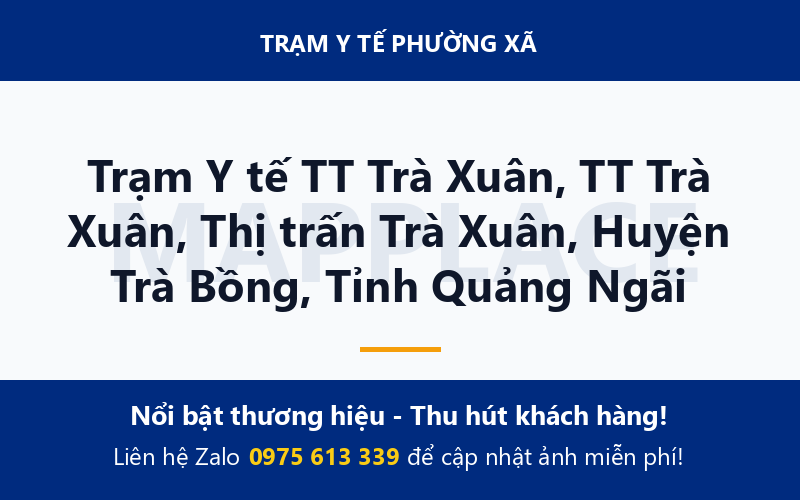 Trạm Y tế TT Trà Xuân, TT Trà Xuân, Thị trấn Trà Xuân, Huyện Trà Bồng, Tỉnh Quảng Ngãi