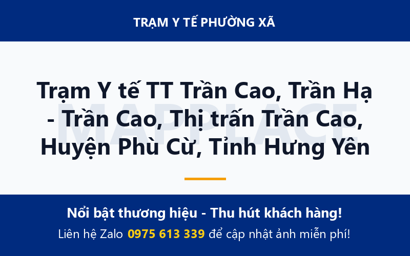 Trạm Y tế TT Trần Cao, Trần Hạ - Trần Cao, Thị trấn Trần Cao, Huyện Phù Cừ, Tỉnh Hưng Yên