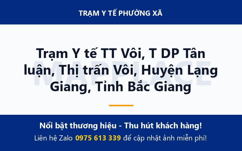 Trạm Y tế TT Vôi, T DP Tân luận, Thị trấn Vôi, Huyện Lạng Giang, Tỉnh Bắc Giang