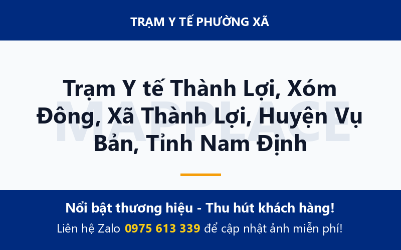 Trạm Y tế Thành Lợi, Xóm Đông, Xã Thành Lợi, Huyện Vụ Bản, Tỉnh Nam Định