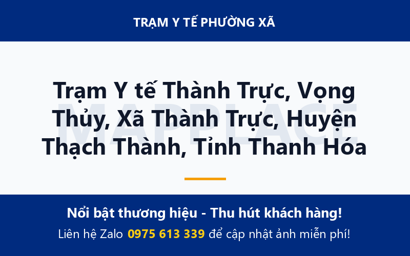 Trạm Y tế Thành Trực, Vọng Thủy, Xã Thành Trực, Huyện Thạch Thành, Tỉnh Thanh Hóa