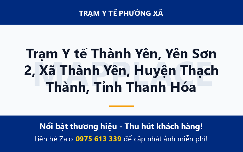 Trạm Y tế Thành Yên, Yên Sơn 2, Xã Thành Yên, Huyện Thạch Thành, Tỉnh Thanh Hóa