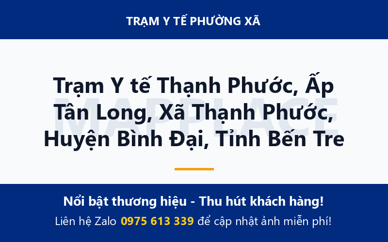 Trạm Y tế Thạnh Phước, Ấp Tân Long, Xã Thạnh Phước, Huyện Bình Đại, Tỉnh Bến Tre