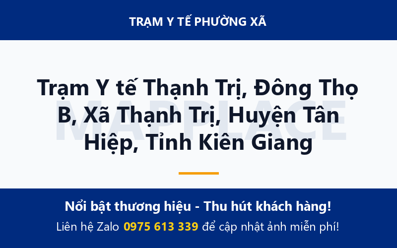 Trạm Y tế Thạnh Trị, Đông Thọ B, Xã Thạnh Trị, Huyện Tân Hiệp, Tỉnh Kiên Giang