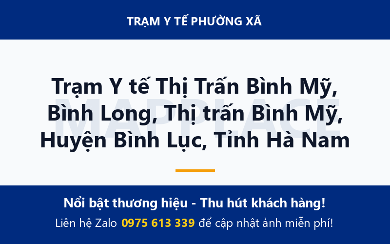 Trạm Y tế Thị Trấn Bình Mỹ, Bình Long, Thị trấn Bình Mỹ, Huyện Bình Lục, Tỉnh Hà Nam