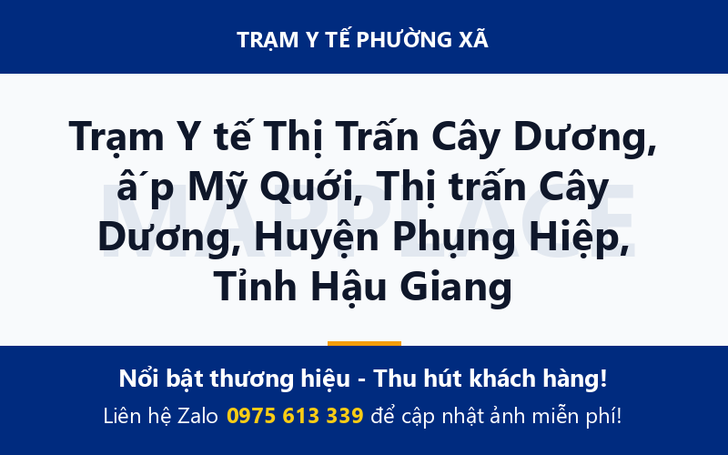 Trạm Y tế Thị Trấn Cây Dương, ấp Mỹ Quới, Thị trấn Cây Dương, Huyện Phụng Hiệp, Tỉnh Hậu Giang
