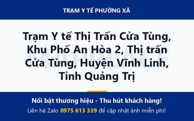 Trạm Y tế Thị Trấn Cửa Tùng, Khu Phố An Hòa 2, Thị trấn Cửa Tùng, Huyện Vĩnh Linh, Tỉnh Quảng Trị