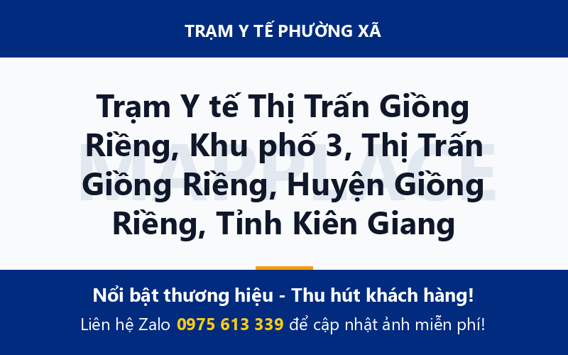 Trạm Y tế Thị Trấn Giồng Riềng, Khu phố 3, Thị Trấn Giồng Riềng, Huyện Giồng Riềng, Tỉnh Kiên Giang