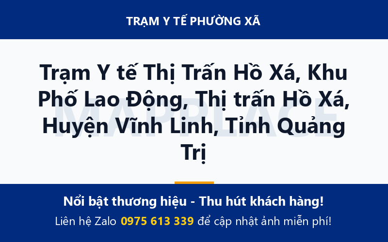 Trạm Y tế Thị Trấn Hồ Xá, Khu Phố Lao Động, Thị trấn Hồ Xá, Huyện Vĩnh Linh, Tỉnh Quảng Trị