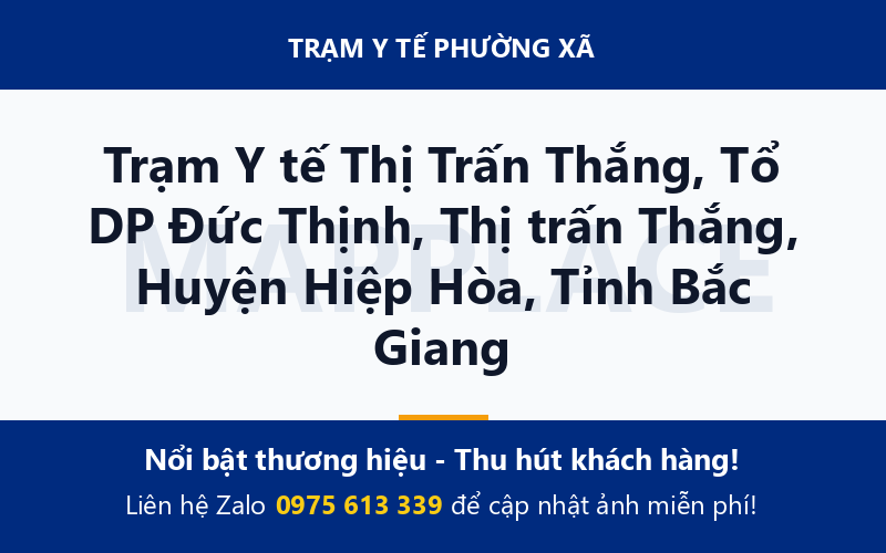 Trạm Y tế Thị Trấn Thắng, Tổ DP Đức Thịnh, Thị trấn Thắng, Huyện Hiệp Hòa, Tỉnh Bắc Giang