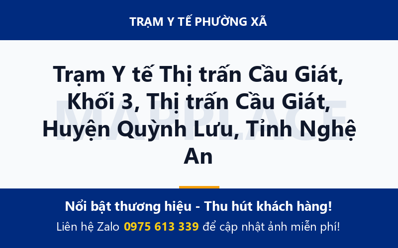 Trạm Y tế Thị trấn Cầu Giát, Khối 3, Thị trấn Cầu Giát, Huyện Quỳnh Lưu, Tỉnh Nghệ An
