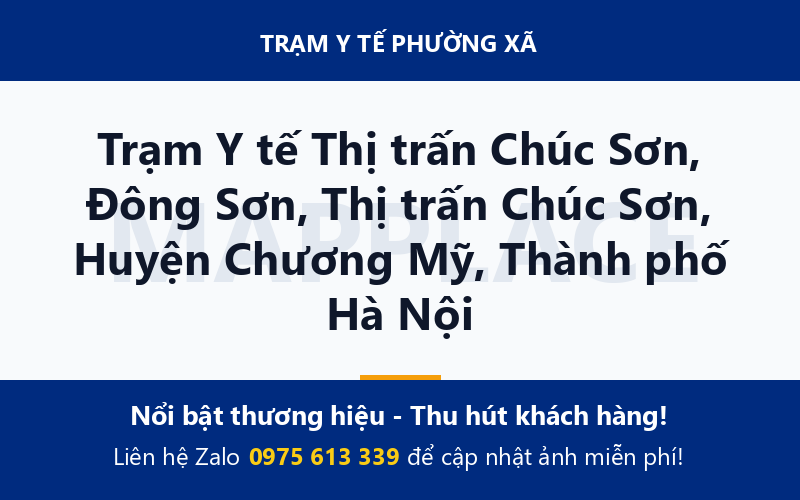 Trạm Y tế Thị trấn Chúc Sơn, Đông Sơn, Thị trấn Chúc Sơn, Huyện Chương Mỹ, Thành phố Hà Nội