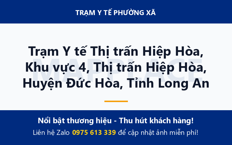 Trạm Y tế Thị trấn Hiệp Hòa, Khu vực 4, Thị trấn Hiệp Hòa, Huyện Đức Hòa, Tỉnh Long An