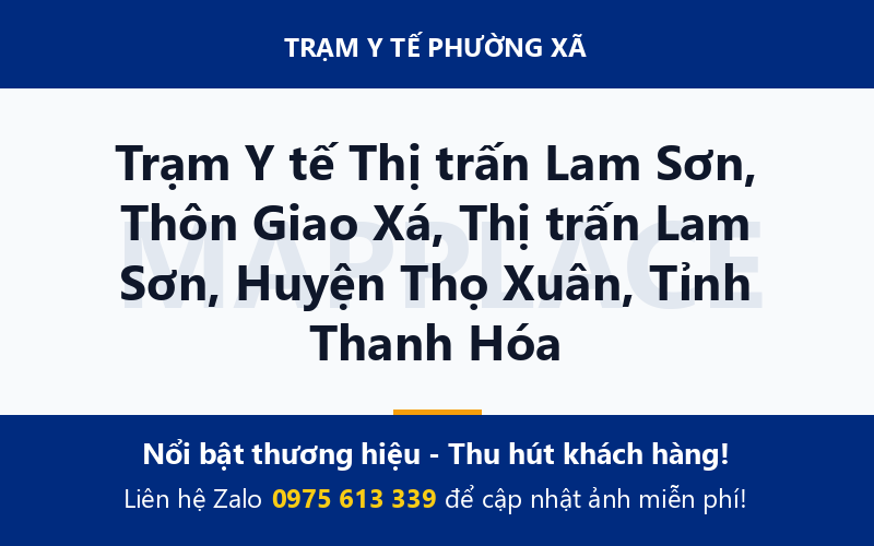 Trạm Y tế Thị trấn Lam Sơn, Thôn Giao Xá, Thị trấn Lam Sơn, Huyện Thọ Xuân, Tỉnh Thanh Hóa