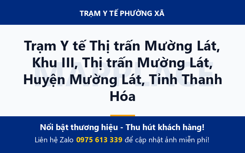 Trạm Y tế Thị trấn Mường Lát, Khu III, Thị trấn Mường Lát, Huyện Mường Lát, Tỉnh Thanh Hóa