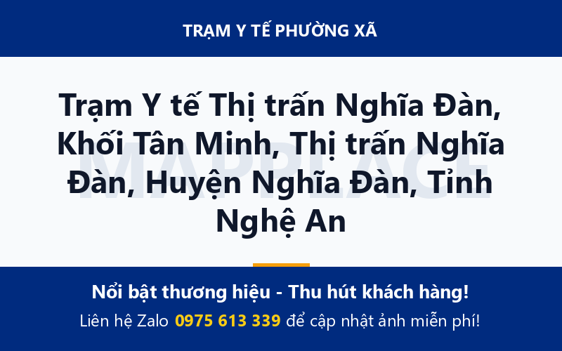 Trạm Y tế Thị trấn Nghĩa Đàn, Khối Tân Minh, Thị trấn Nghĩa Đàn, Huyện Nghĩa Đàn, Tỉnh Nghệ An