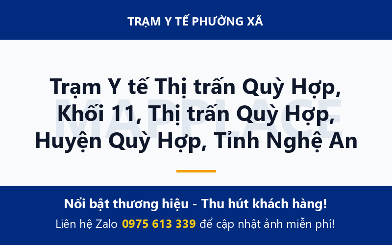 Trạm Y tế Thị trấn Quỳ Hợp, Khối 11, Thị trấn Quỳ Hợp, Huyện Quỳ Hợp, Tỉnh Nghệ An