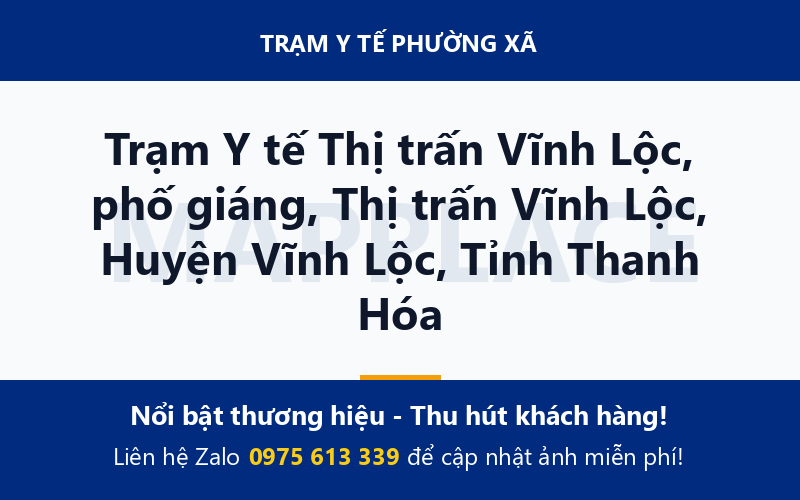 Trạm Y tế Thị trấn Vĩnh Lộc, phố giáng, Thị trấn Vĩnh Lộc, Huyện Vĩnh Lộc, Tỉnh Thanh Hóa