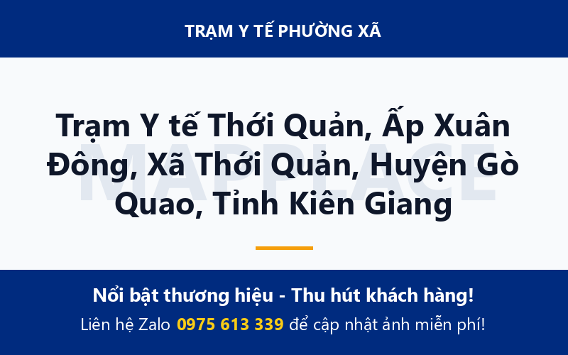 Trạm Y tế Thới Quản, Ấp Xuân Đông, Xã Thới Quản, Huyện Gò Quao, Tỉnh Kiên Giang