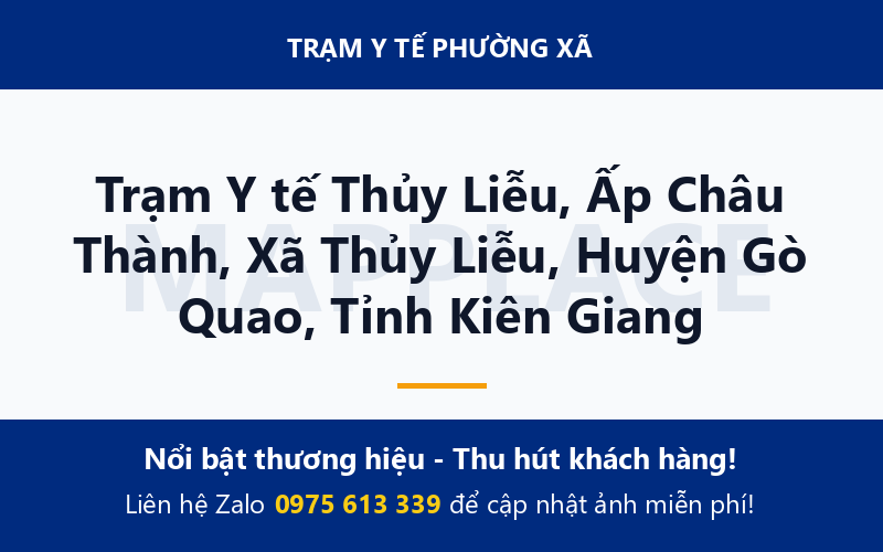 Trạm Y tế Thủy Liễu, Ấp Châu Thành, Xã Thủy Liễu, Huyện Gò Quao, Tỉnh Kiên Giang