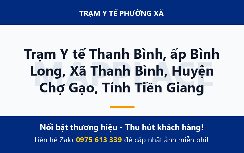 Trạm Y tế Thanh Bình, ấp Bình Long, Xã Thanh Bình, Huyện Chợ Gạo, Tỉnh Tiền Giang