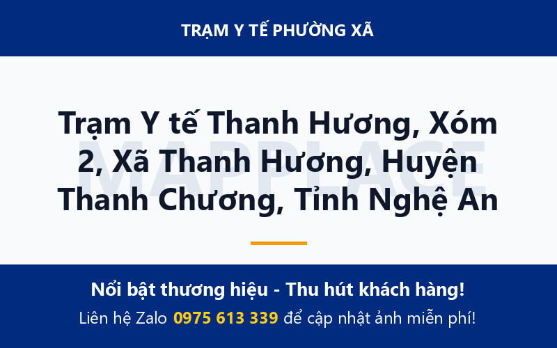 Trạm Y tế Thanh Hương, Xóm 2, Xã Thanh Hương, Huyện Thanh Chương, Tỉnh Nghệ An