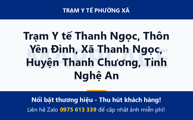 Trạm Y tế Thanh Ngọc, Thôn Yên Đình, Xã Thanh Ngọc, Huyện Thanh Chương, Tỉnh Nghệ An
