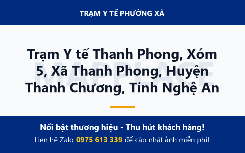 Trạm Y tế Thanh Phong, Xóm 5, Xã Thanh Phong, Huyện Thanh Chương, Tỉnh Nghệ An