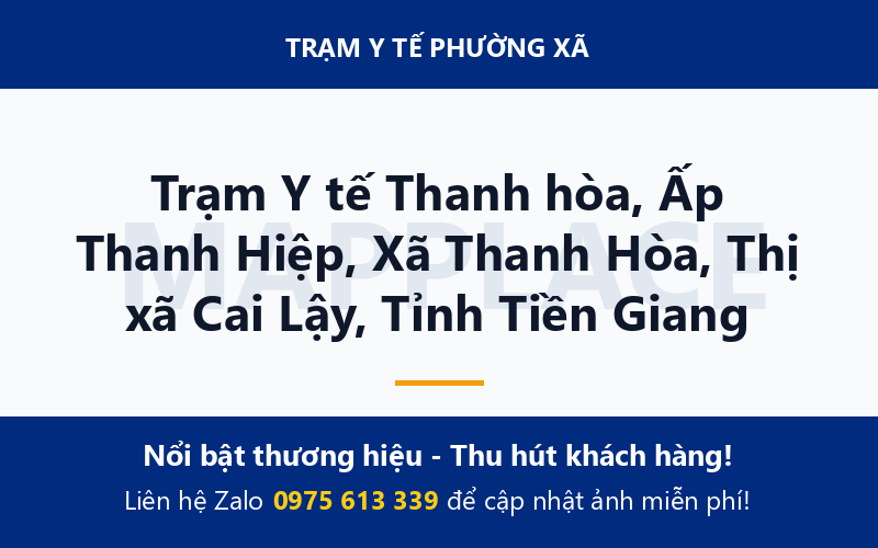 Trạm Y tế Thanh hòa, Ấp Thanh Hiệp, Xã Thanh Hòa, Thị xã Cai Lậy, Tỉnh Tiền Giang