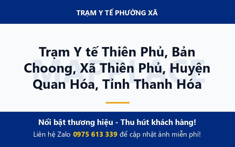 Trạm Y tế Thiên Phủ, Bản Choong, Xã Thiên Phủ, Huyện Quan Hóa, Tỉnh Thanh Hóa