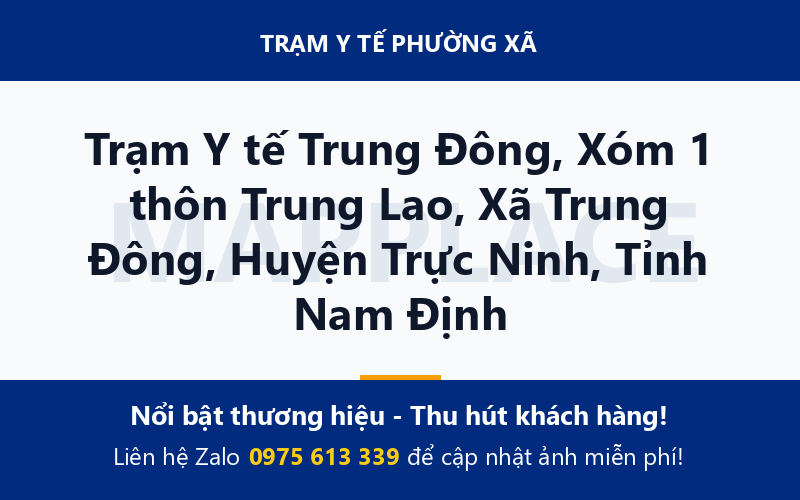 Trạm Y tế Trung Đông, Xóm 1 thôn Trung Lao, Xã Trung Đông, Huyện Trực Ninh, Tỉnh Nam Định