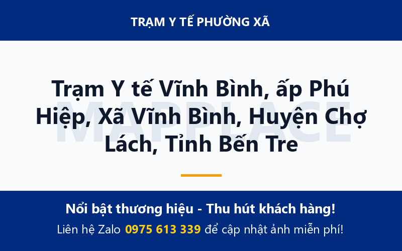 Trạm Y tế Vĩnh Bình, ấp Phú Hiệp, Xã Vĩnh Bình, Huyện Chợ Lách, Tỉnh Bến Tre