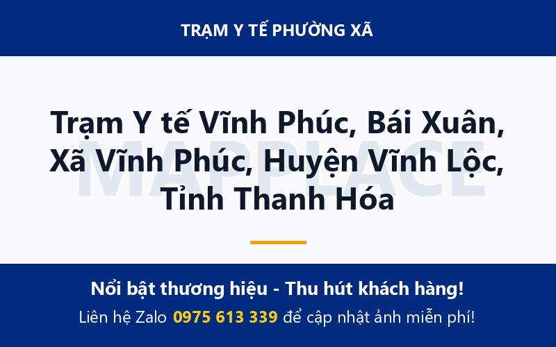 Trạm Y tế Vĩnh Phúc, Bái Xuân, Xã Vĩnh Phúc, Huyện Vĩnh Lộc, Tỉnh Thanh Hóa