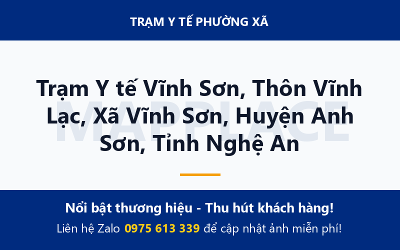 Trạm Y tế Vĩnh Sơn, Thôn Vĩnh Lạc, Xã Vĩnh Sơn, Huyện Anh Sơn, Tỉnh Nghệ An