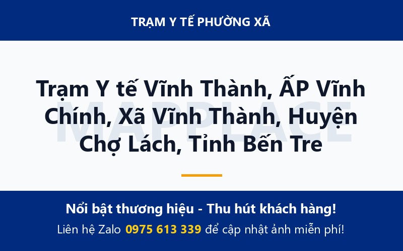 Trạm Y tế Vĩnh Thành, ẤP Vĩnh Chính, Xã Vĩnh Thành, Huyện Chợ Lách, Tỉnh Bến Tre
