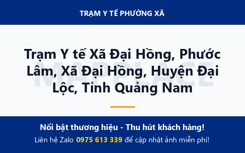 Trạm Y tế Xã Đại Hồng, Phước Lâm, Xã Đại Hồng, Huyện Đại Lộc, Tỉnh Quảng Nam