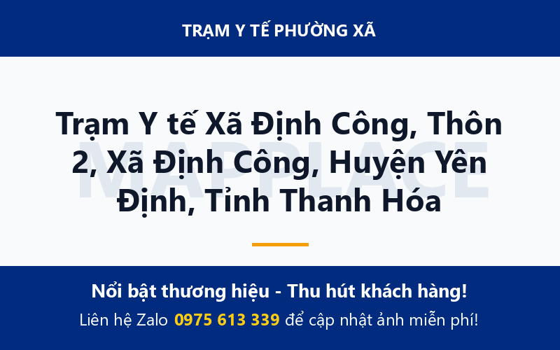 Trạm Y tế Xã Định Công, Thôn 2, Xã Định Công, Huyện Yên Định, Tỉnh Thanh Hóa
