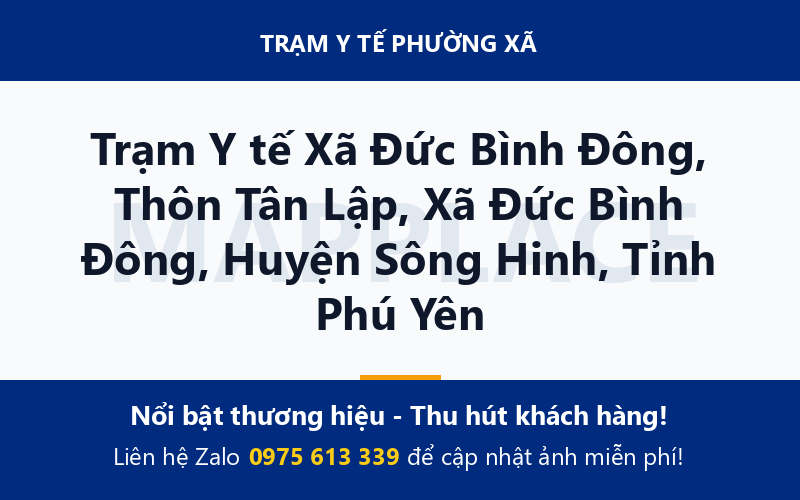 Trạm Y tế Xã Đức Bình Đông, Thôn Tân Lập, Xã Đức Bình Đông, Huyện Sông Hinh, Tỉnh Phú Yên