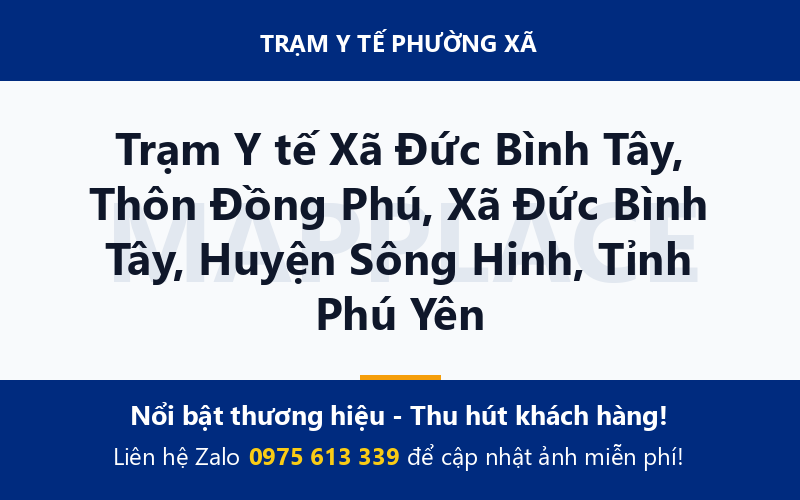 Trạm Y tế Xã Đức Bình Tây, Thôn Đồng Phú, Xã Đức Bình Tây, Huyện Sông Hinh, Tỉnh Phú Yên