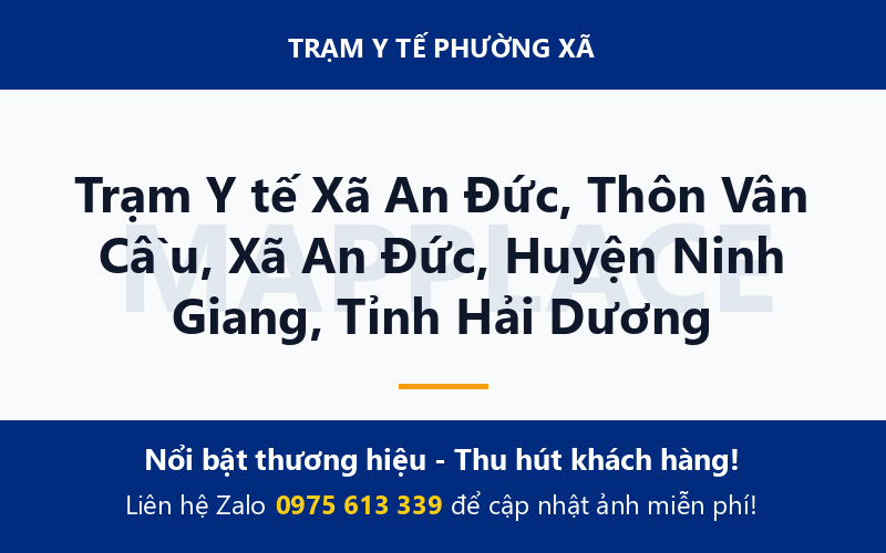 Trạm Y tế Xã An Đức, Thôn Vân Cầu, Xã An Đức, Huyện Ninh Giang, Tỉnh Hải Dương