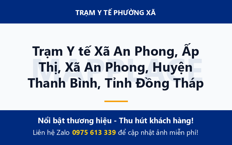 Trạm Y tế Xã An Phong, Ấp Thị, Xã An Phong, Huyện Thanh Bình, Tỉnh Đồng Tháp