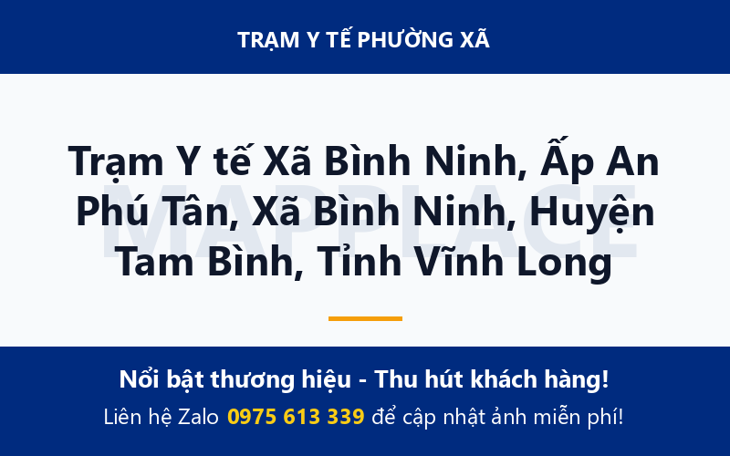 Trạm Y tế Xã Bình Ninh, Ấp An Phú Tân, Xã Bình Ninh, Huyện Tam Bình, Tỉnh Vĩnh Long