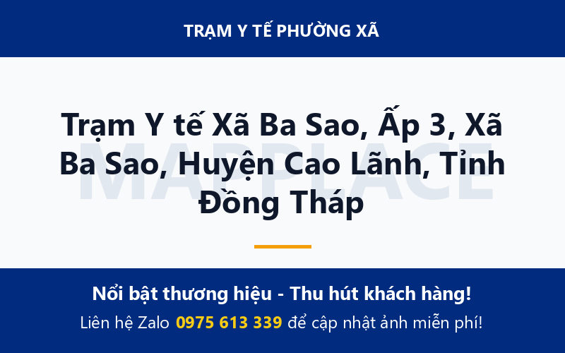 Trạm Y tế Xã Ba Sao, Ấp 3, Xã Ba Sao, Huyện Cao Lãnh, Tỉnh Đồng Tháp
