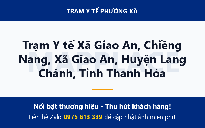 Trạm Y tế Xã Giao An, Chiềng Nang, Xã Giao An, Huyện Lang Chánh, Tỉnh Thanh Hóa