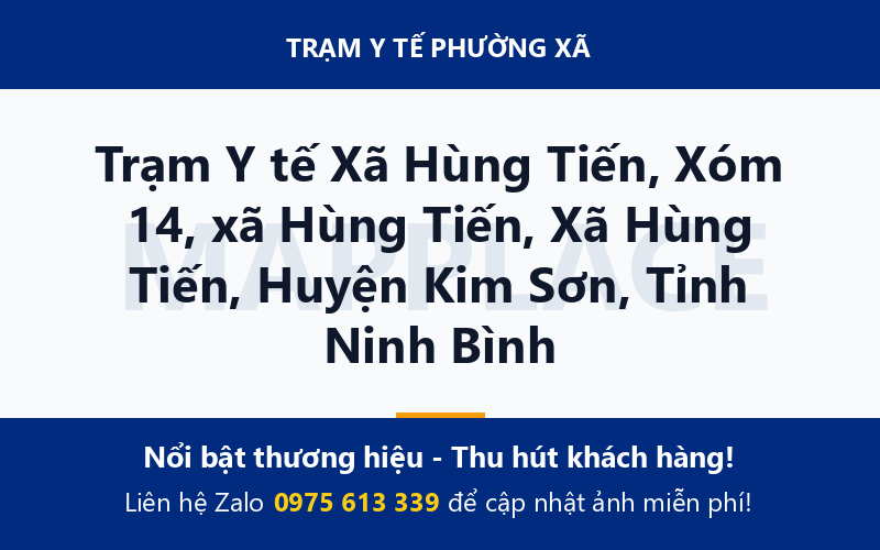 Trạm Y tế Xã Hùng Tiến, Xóm 14, xã Hùng Tiến, Xã Hùng Tiến, Huyện Kim Sơn, Tỉnh Ninh Bình