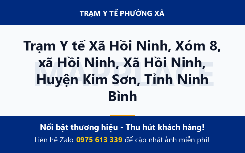 Trạm Y tế Xã Hồi Ninh, Xóm 8, xã Hồi Ninh, Xã Hồi Ninh, Huyện Kim Sơn, Tỉnh Ninh Bình