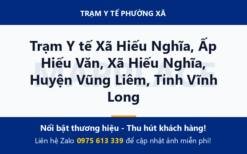 Trạm Y tế Xã Hiếu Nghĩa, Ấp Hiếu Văn, Xã Hiếu Nghĩa, Huyện Vũng Liêm, Tỉnh Vĩnh Long