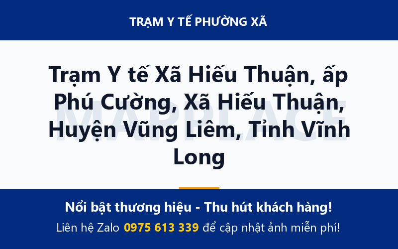 Trạm Y tế Xã Hiếu Thuận, ấp Phú Cường, Xã Hiếu Thuận, Huyện Vũng Liêm, Tỉnh Vĩnh Long